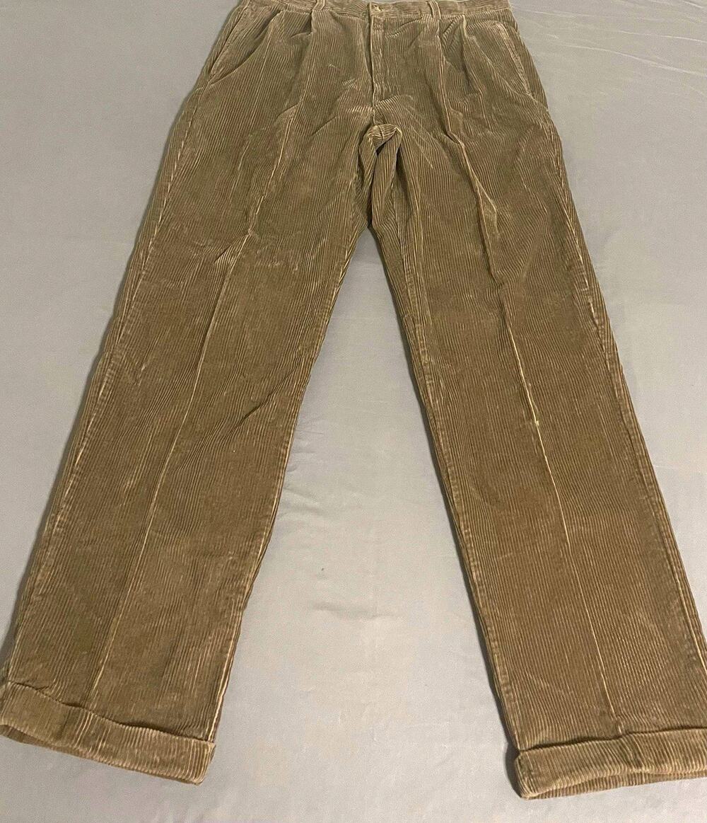 Club Room by Charter Club Mens 36x34 Corduroy Pants Tan Pleated NWT Classic Fit